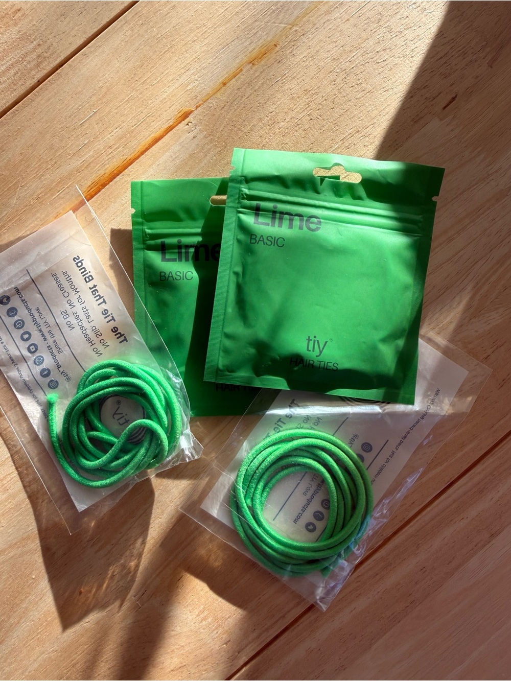 NEW Lime Green TIY Hair Ties - 4 Pack
